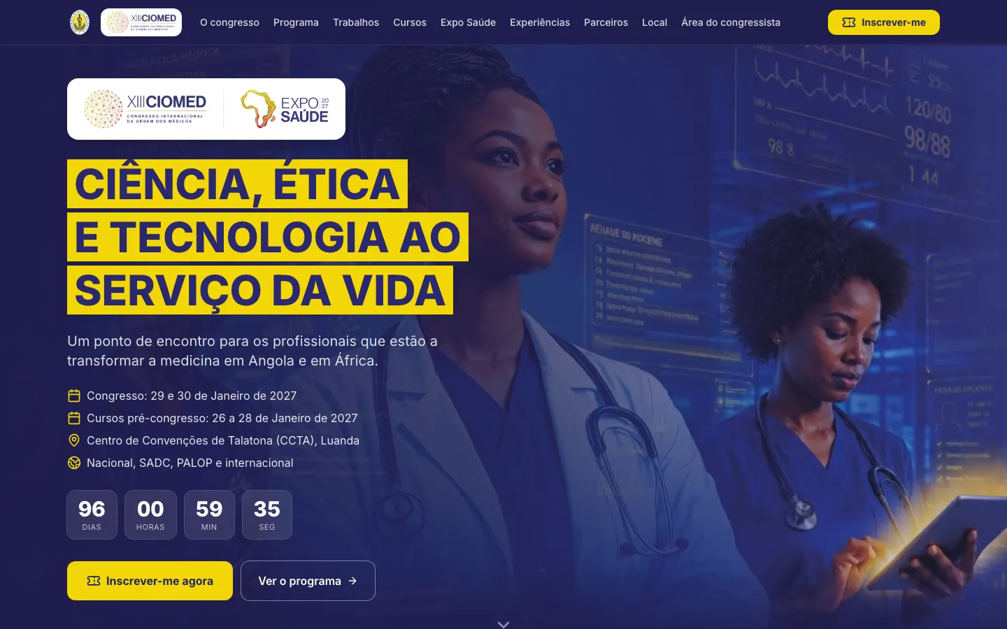 XIII CIOMED e Expo Saúde 2027: página inicial